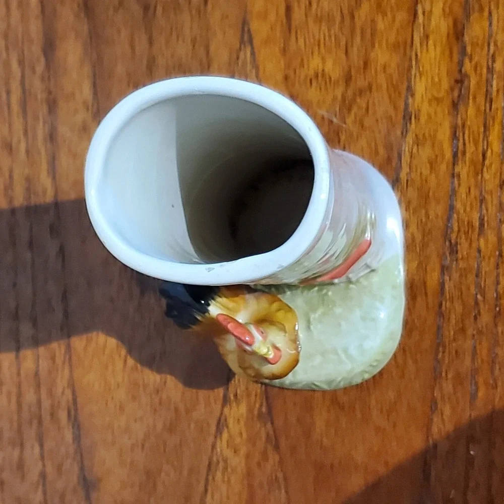 Vintage Otagiri Rooster Chicken Bud Vase Embossed‎ Farm Scene Otagiri Japan